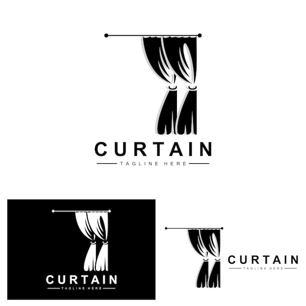 Home And Exhibition Curtain Logo Design Building Decoration Vector Illustration