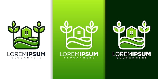 Vector home farm logo design