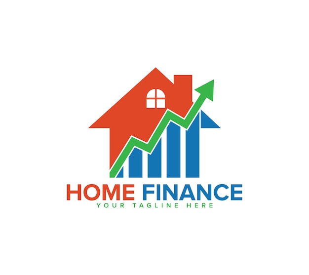home finance logo design on white background vector illustration