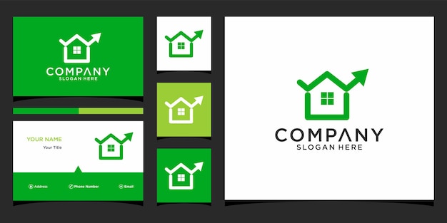 Home financial logo design with bussines card template