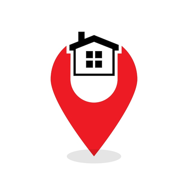 Vettore home finder ricerca logo concept icon segno simbolo elemento design pin geo locazione casa realtor