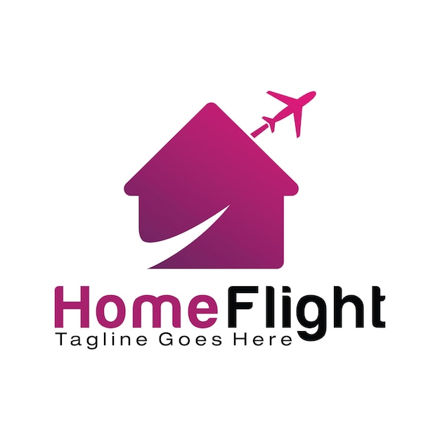 Шаблон дизайна логотипа Home Flight