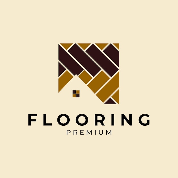 Vector home flooring minimalist logo vector template design