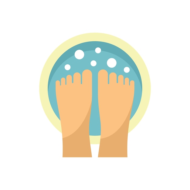 Home pediluvio icona vettore piatto piedi spa massaggio con acqua isolato