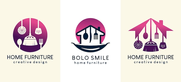 Home furnishings or kitchenware logo illustration design