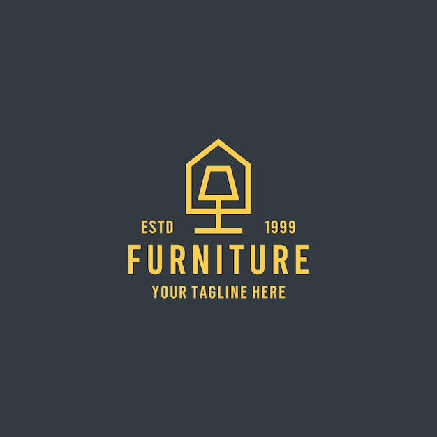 Home Furniture flat style design symbol logo illustration   template