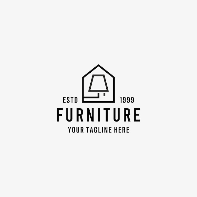 Home Furniture flat style design symbol logo illustration   template