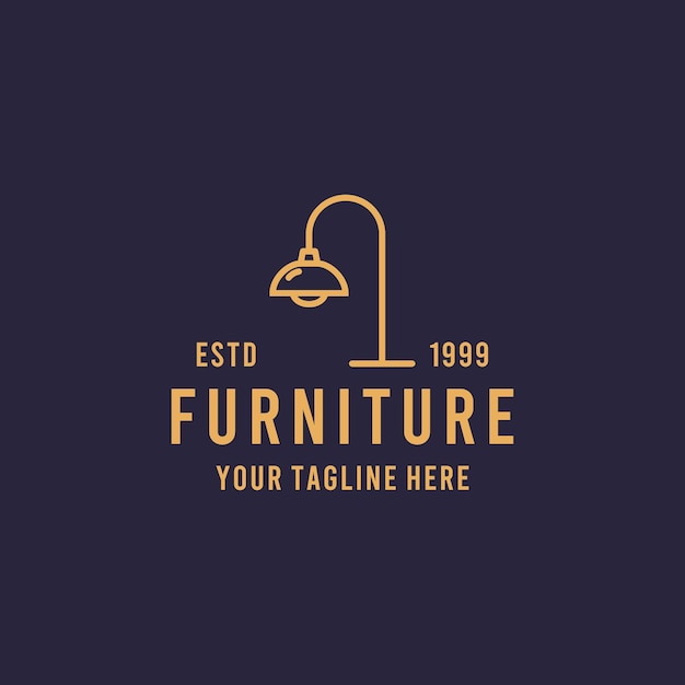 Home furniture line art style design symbol logo illustration   template