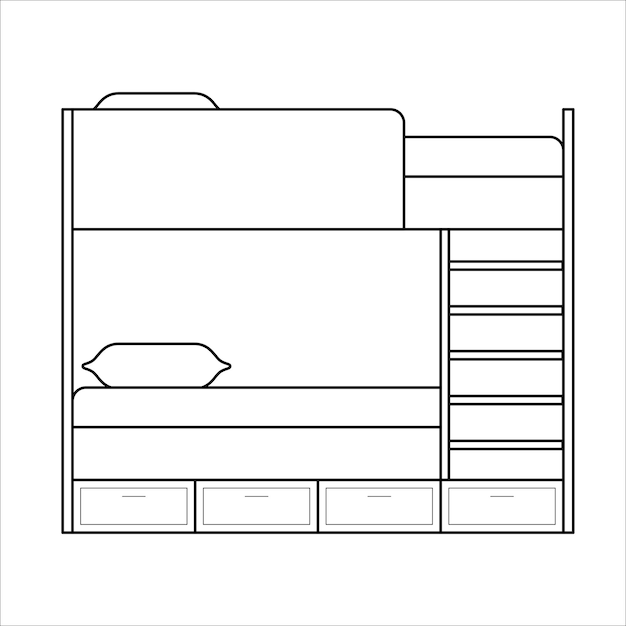 家庭用家具の線画デザイン インテリア コンセプト