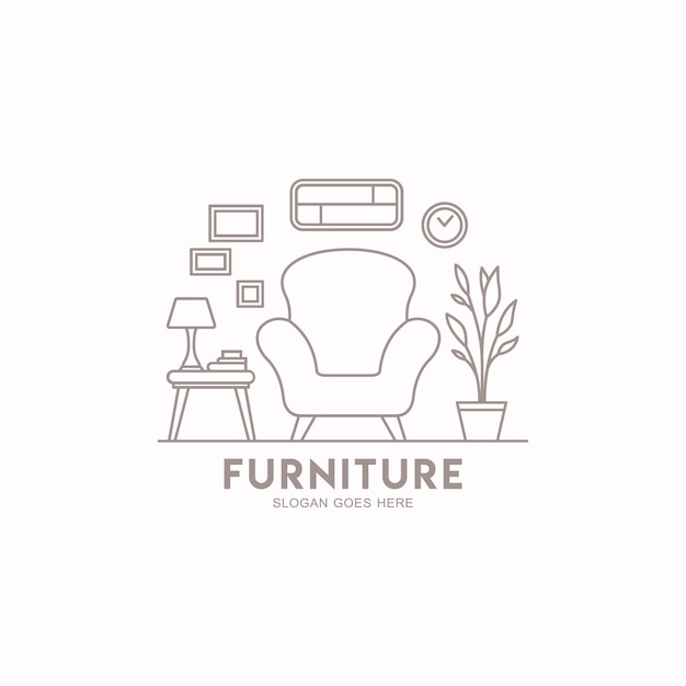 Vector home furniture logo template