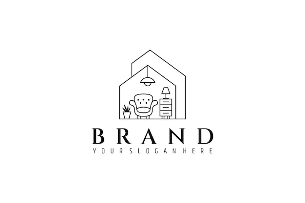 Home furniture logo with a simple design style