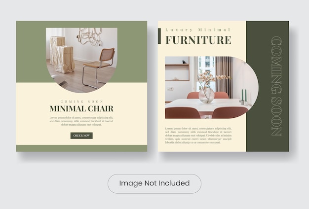 Home furniture social instagram banner template set