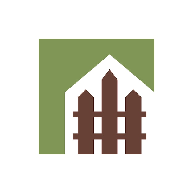 ホームガーデンと柵のロゴデザイン
