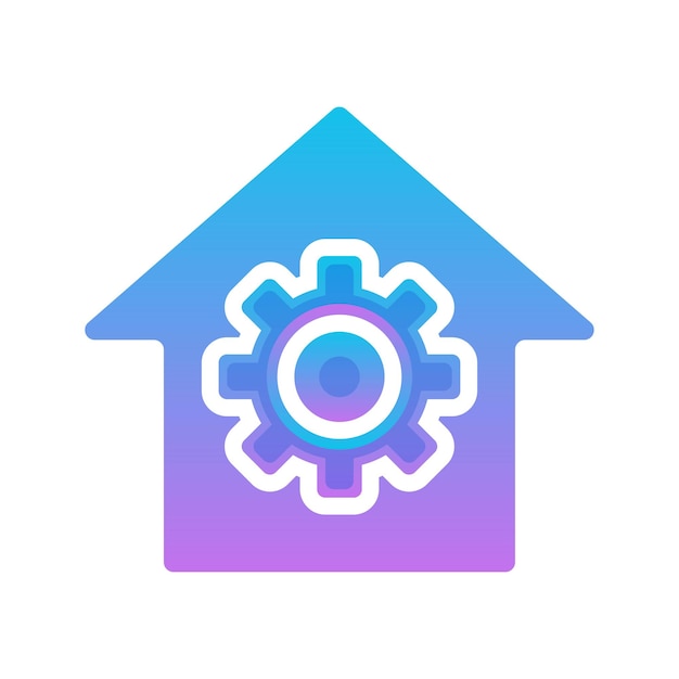 Home gear logo element design template icon