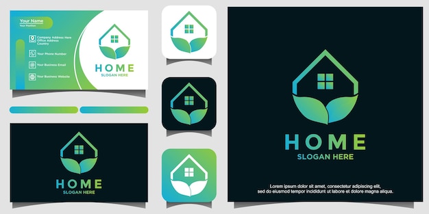 home green house nature logo design