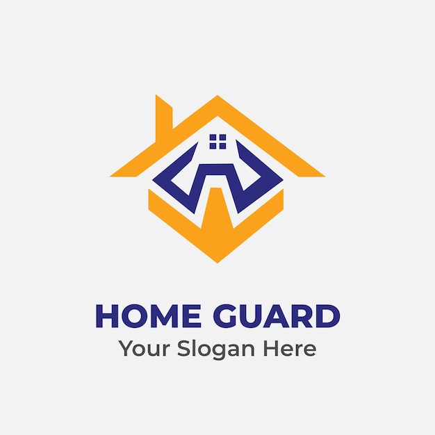 Vettore home guard minimalista moderno logo aziendale vettore