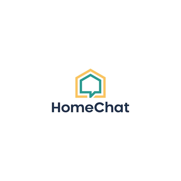 Home House Chat Logo Design simple Creative concepts