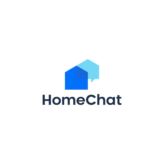 Home House Chat Logo Design simple Creative concepts