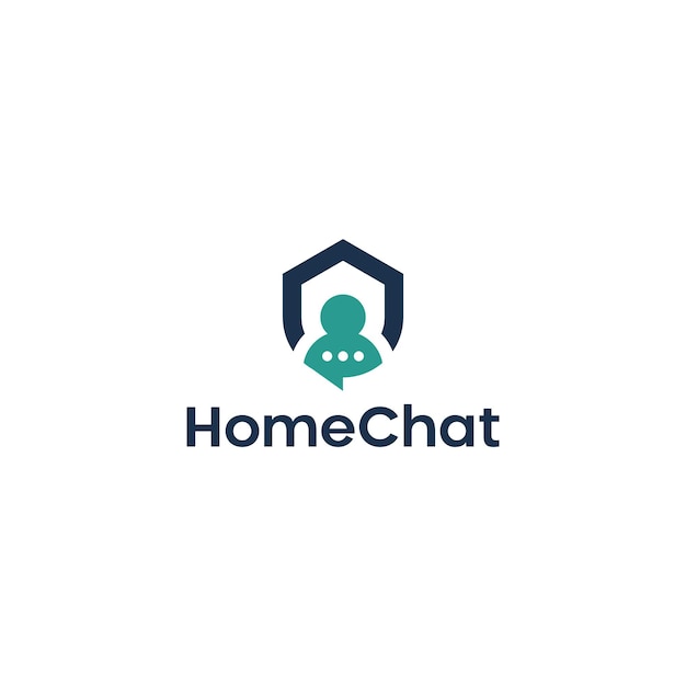 홈 하우스 채팅 로고 디자인 간단한 크리에이티브 컨셉