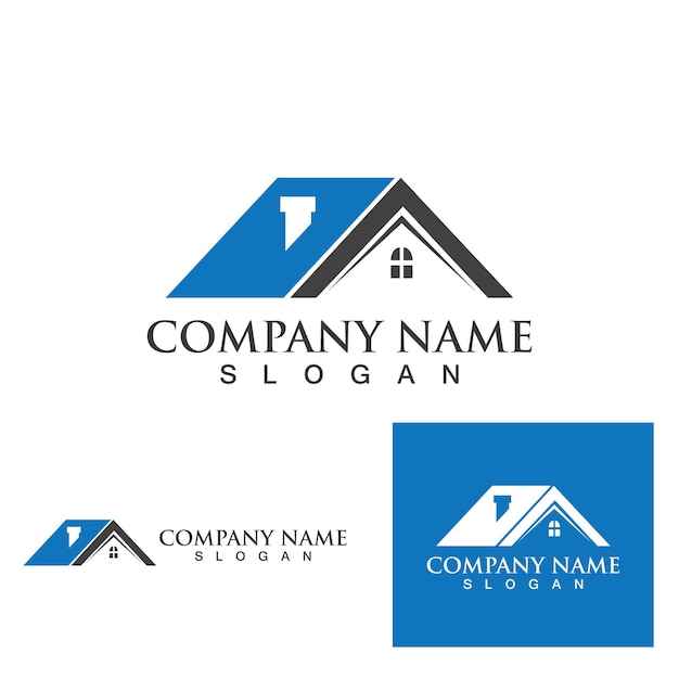 Casa e casa, proprietà e costruzione logo design