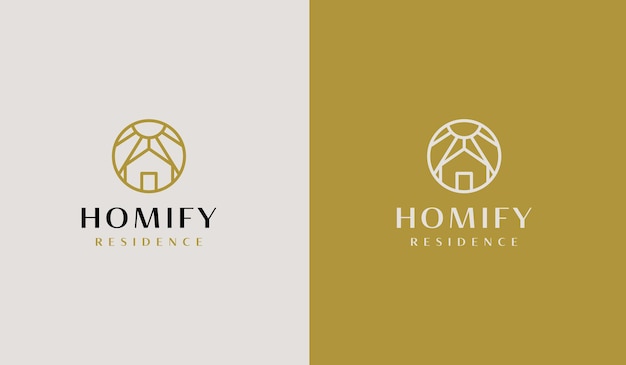 Home house residence resident roof house logo simbolo premium creativo universale modello di logo dell'icona del segno vettoriale illustrazione vettoriale