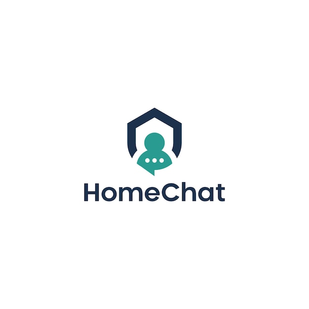 Home Huis Chat Logo Ontwerp eenvoudig Creatieve concepten