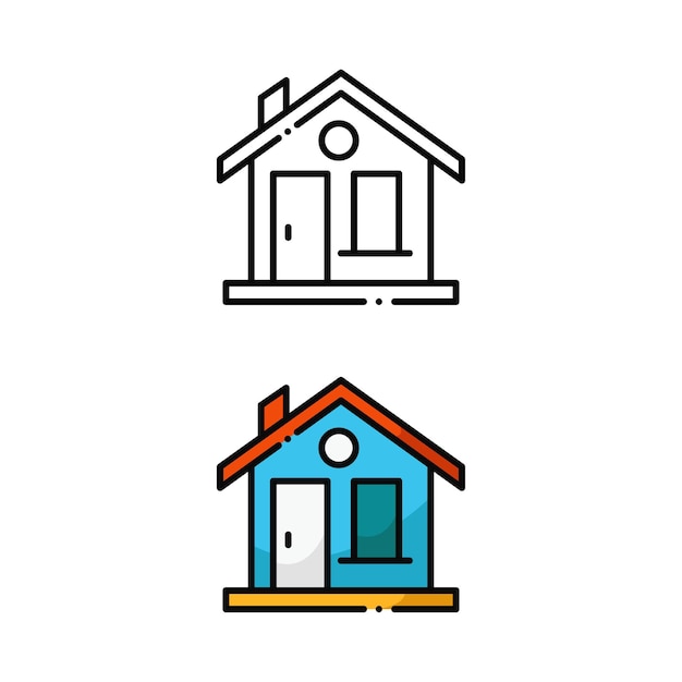 Дизайн домашней иконки в двух цветовых вариантах