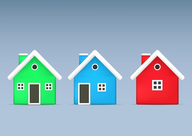 Home icon illustration in 3d style