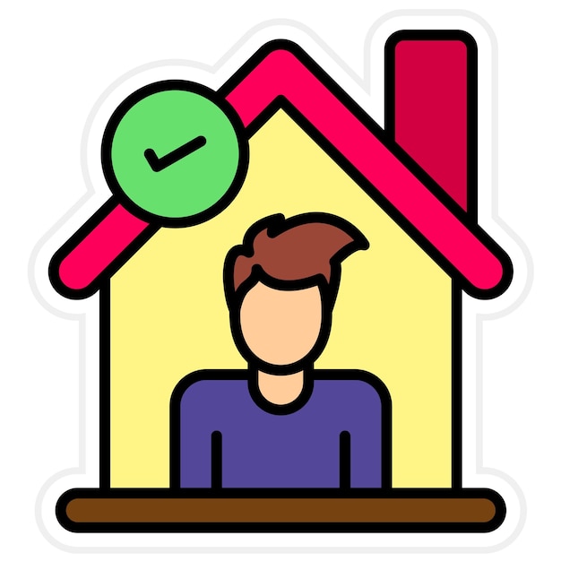 Vector home-icon vector afbeelding kan worden gebruikt voor work from home