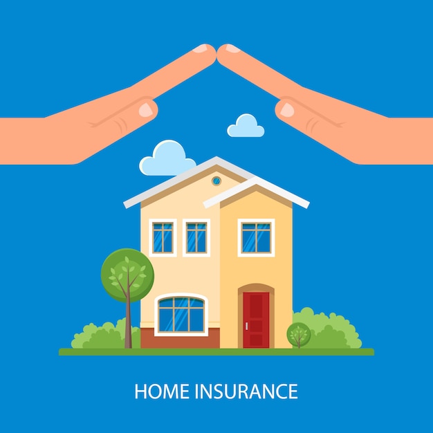 Home insurance illustration in flat style