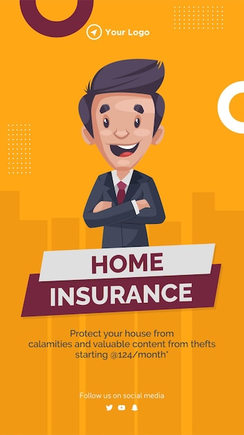 Home insurance portrait template design