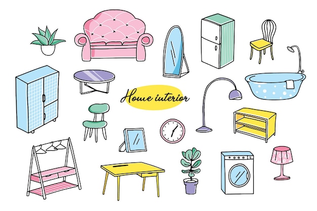 Home Interieur Vector Illustraties Pack