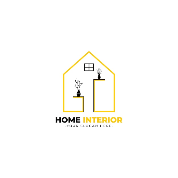 Vector home interior logo design illustration