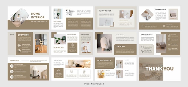 Vector home interior presentation template