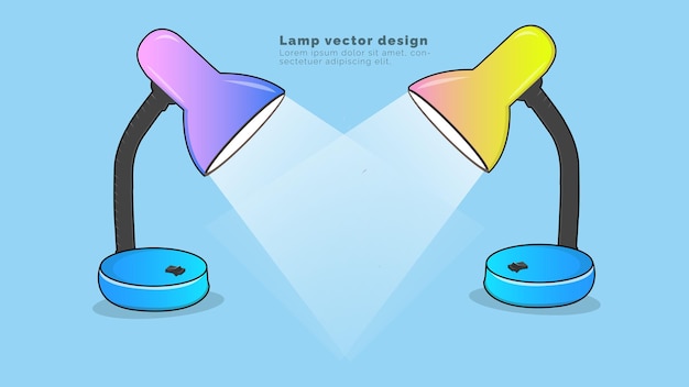 홈 인테리어 룸 램프 책상 램프 벡터