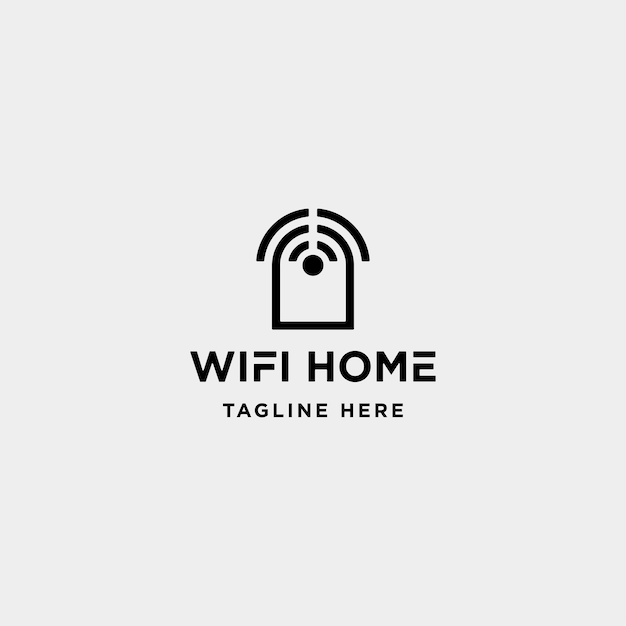 Home internet logo design vector wifi house icon siymbol sign isolated