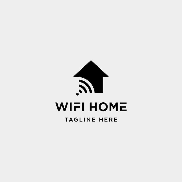 Home internet logo design vector wifi house icon siymbol sign isolated