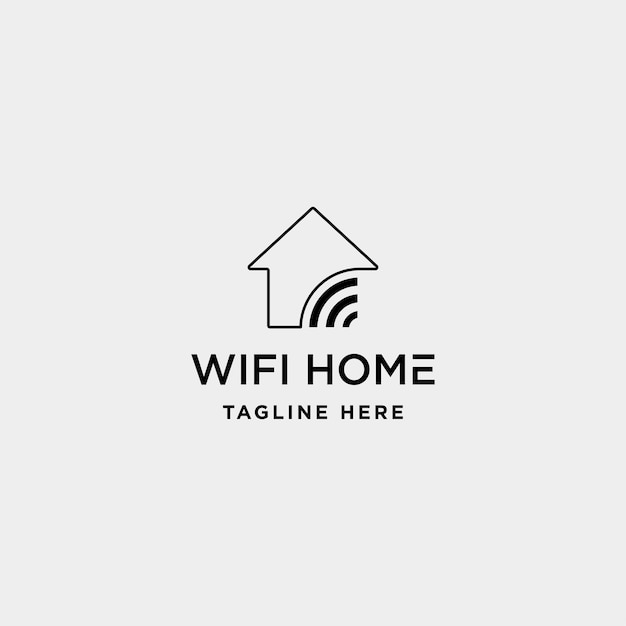 홈 인터넷 로고 디자인 벡터 wifi 집 아이콘 기호 기호 절연