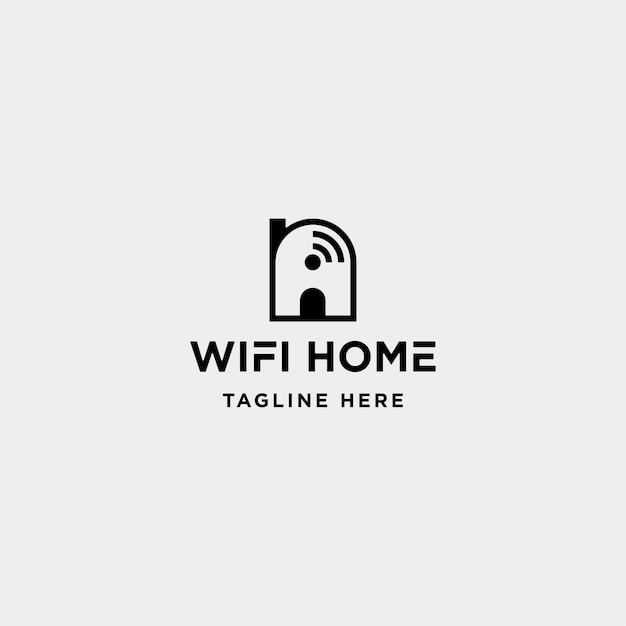 Home internet logo ontwerp vector wifi huis pictogram siymbol teken geïsoleerd