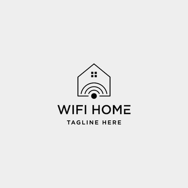 Home internet logo ontwerp vector wifi huis pictogram siymbol teken geïsoleerd