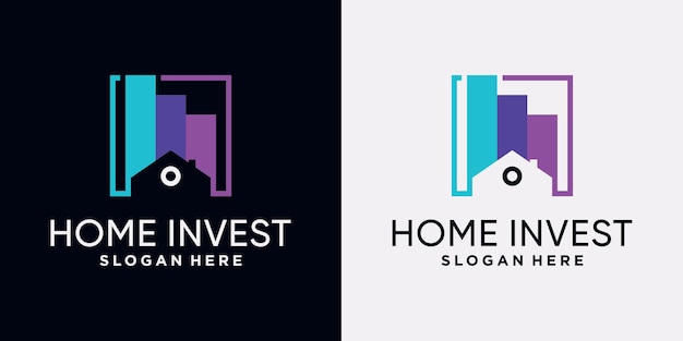 Home invest logo design template with creative concept