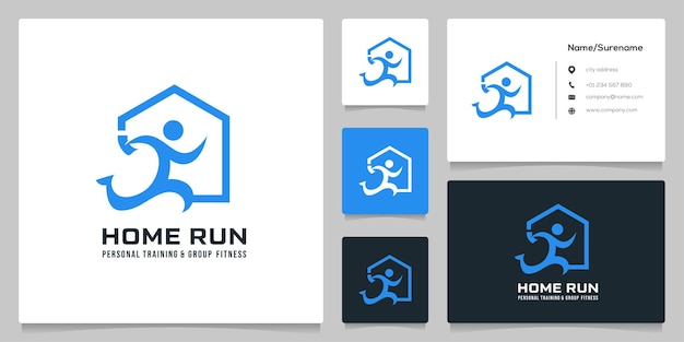 Home investering Runner Logo Design eenvoudige illustratie