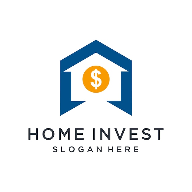 Home investment logo design vector template