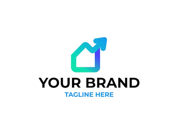Home Investment logo Real estate with arrow value vector logo Home with Upgrade symbol realty icons