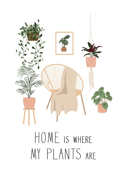 Vector home is where my plants are print