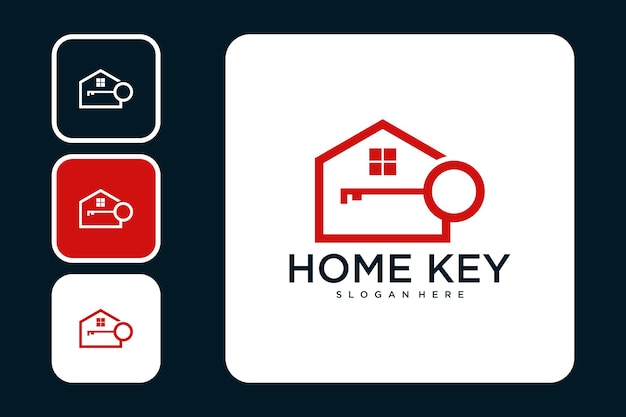 Home key modern logo design