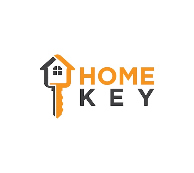 Vector home key of house key logo ontwerp vector illustratie sjabloon