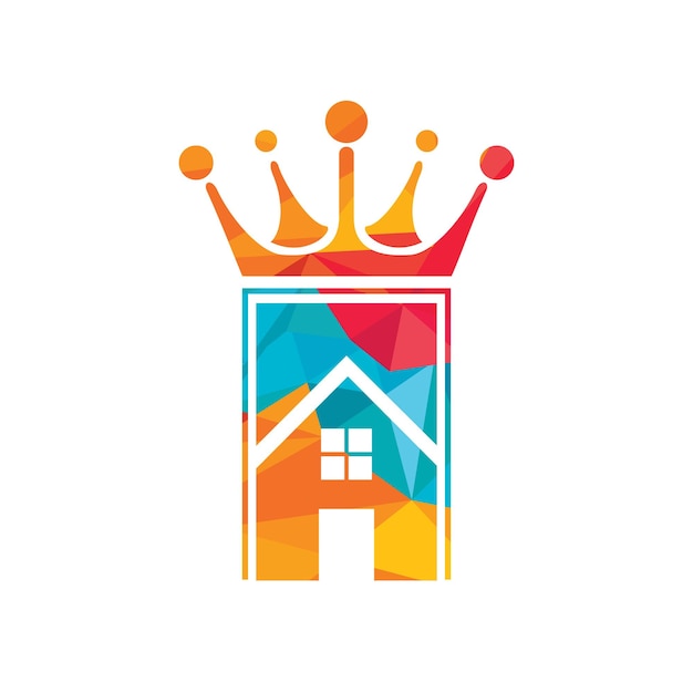 Домашний король векторный дизайн логотипа