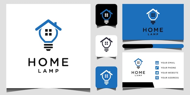 Home Lamp logo sjablonen en visitekaartje ontwerp