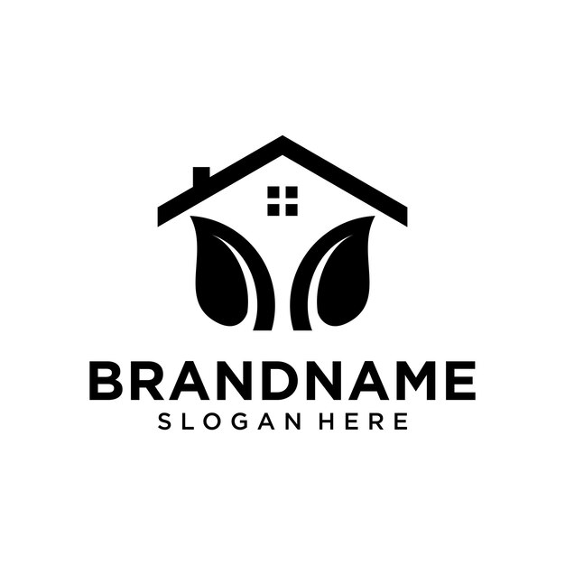 Home leaf logo design